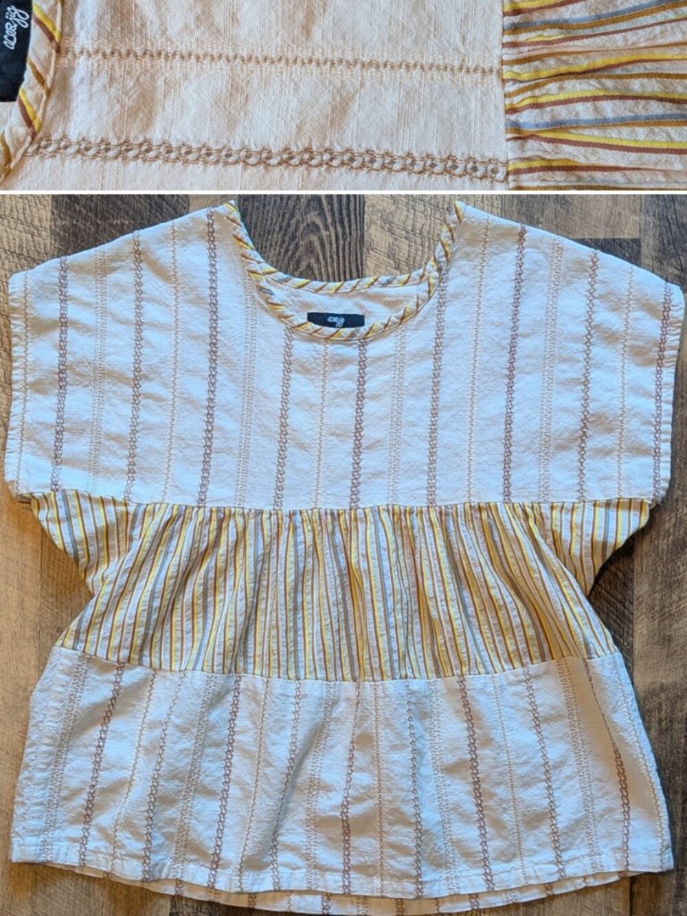 Ace & Jig Marfa Top Ambrosia Cotton Textured Stripes Shirt Blouse
